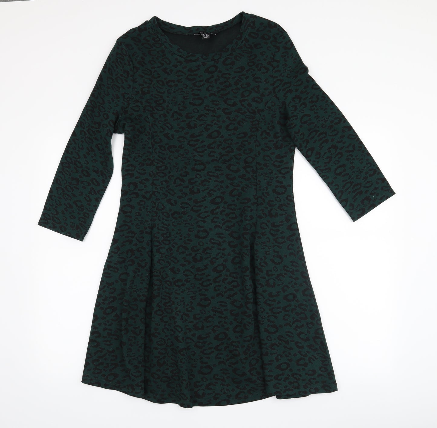 New Look Womens Green Animal Print  A-Line  Size 14