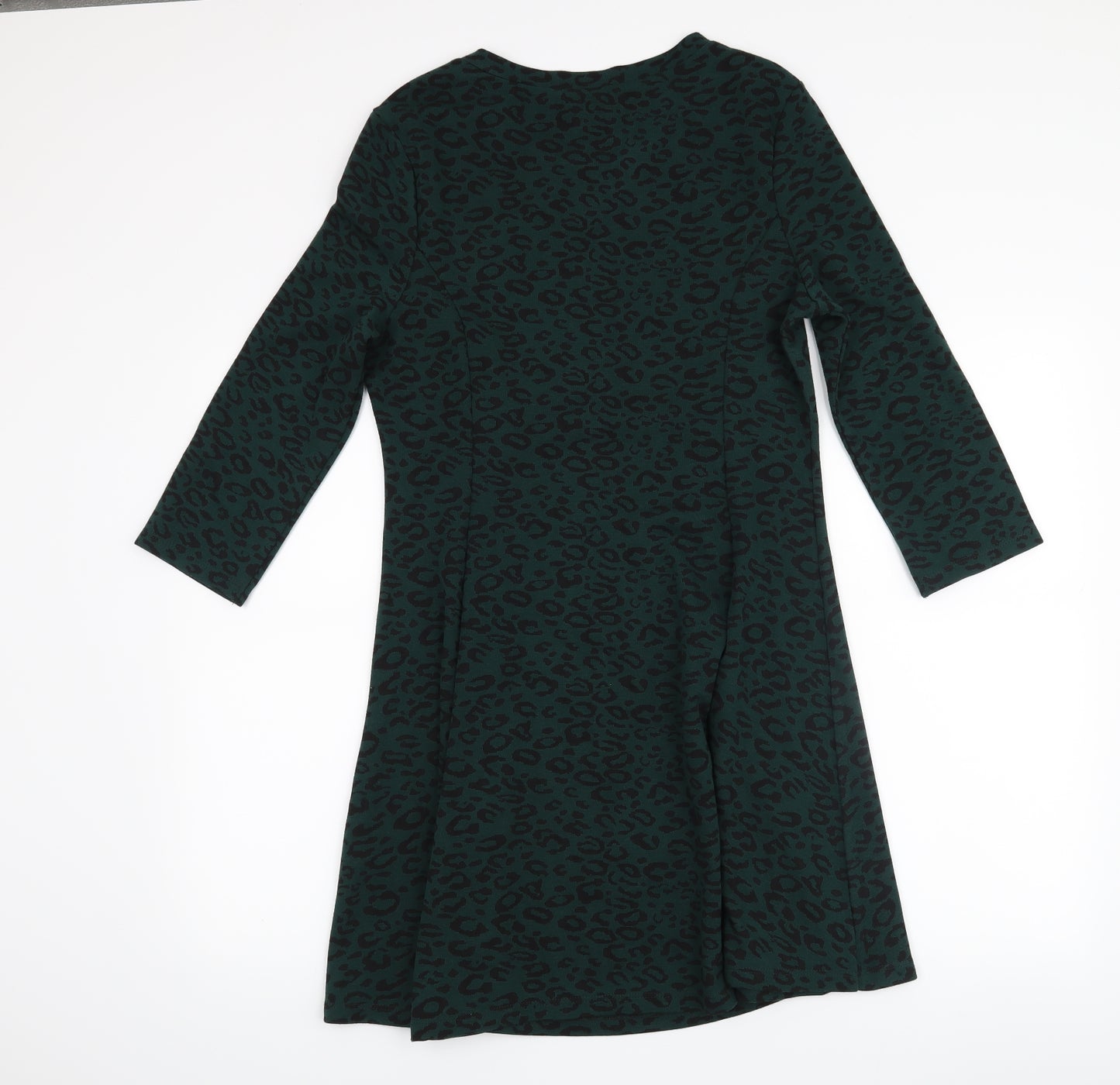 New Look Womens Green Animal Print  A-Line  Size 14