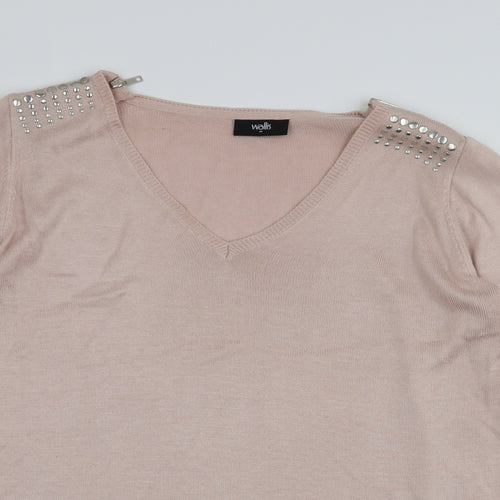 Wallis Womens Pink   Pullover Jumper Size M