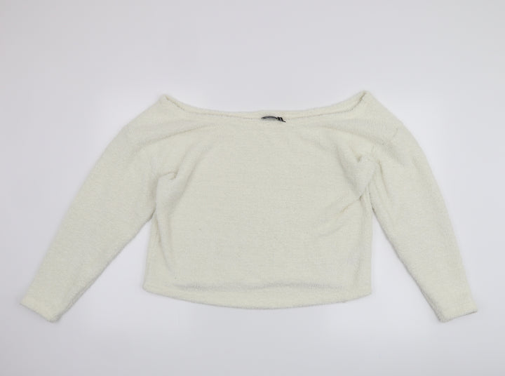 Oasis Womens White Pullover Jumper Size 14