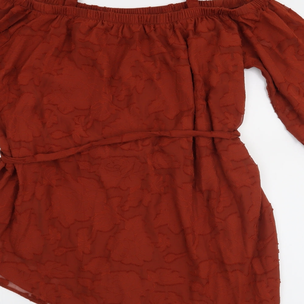 Soon Womens Orange   Basic Blouse Size 14