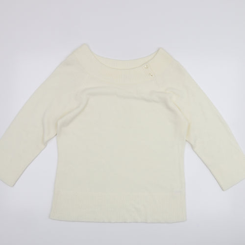 EDITIONS Womens White   Pullover Jumper Size 18