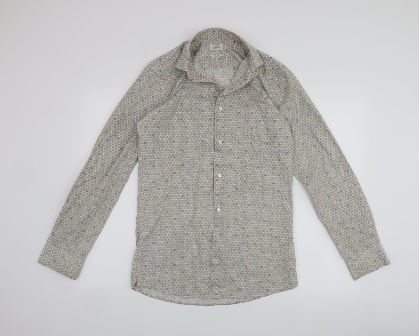NEXT Mens Beige    Button-Up Size 14.5