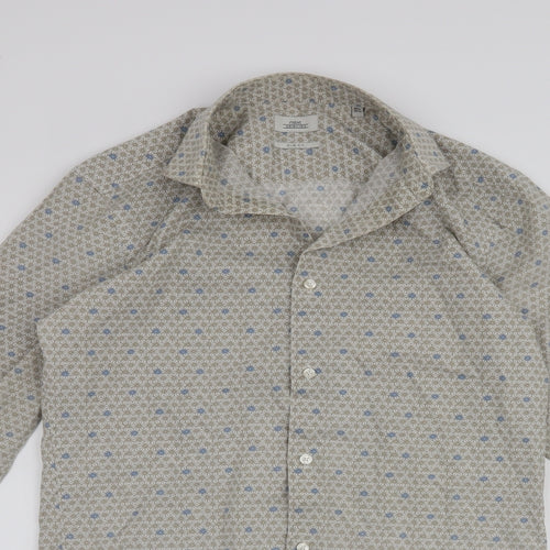 NEXT Mens Beige    Button-Up Size 14.5