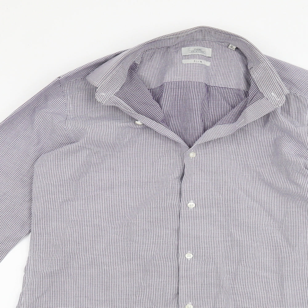 NEXT Mens Purple    Button-Up Size 15