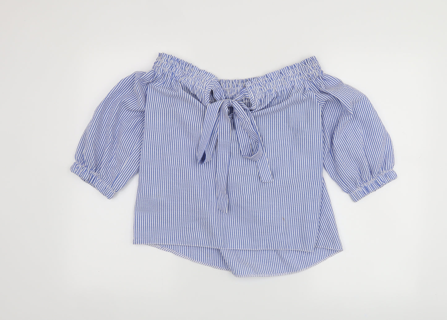 Atmosphere Womens Blue Striped  Basic Blouse Size 6