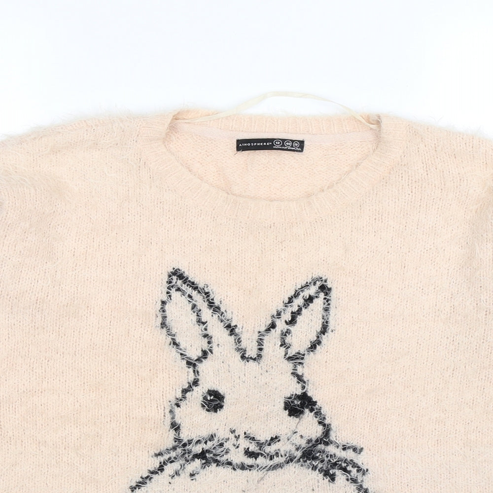 Atmosphere Womens Pink  Knit Pullover Jumper Size 12  - rabbit