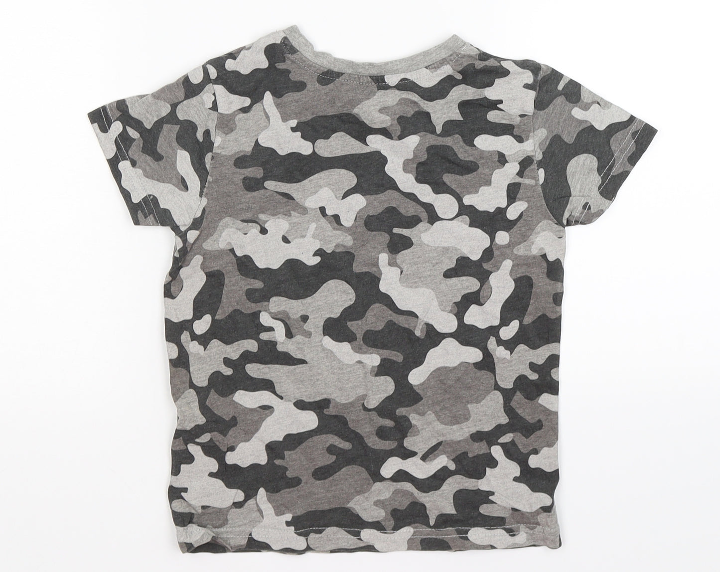 Primark Boys Grey Camouflage  Basic T-Shirt Size 3-4 Years
