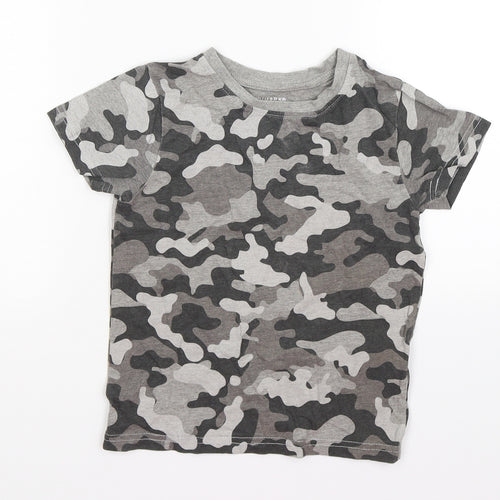 Primark Boys Grey Camouflage  Basic T-Shirt Size 3-4 Years