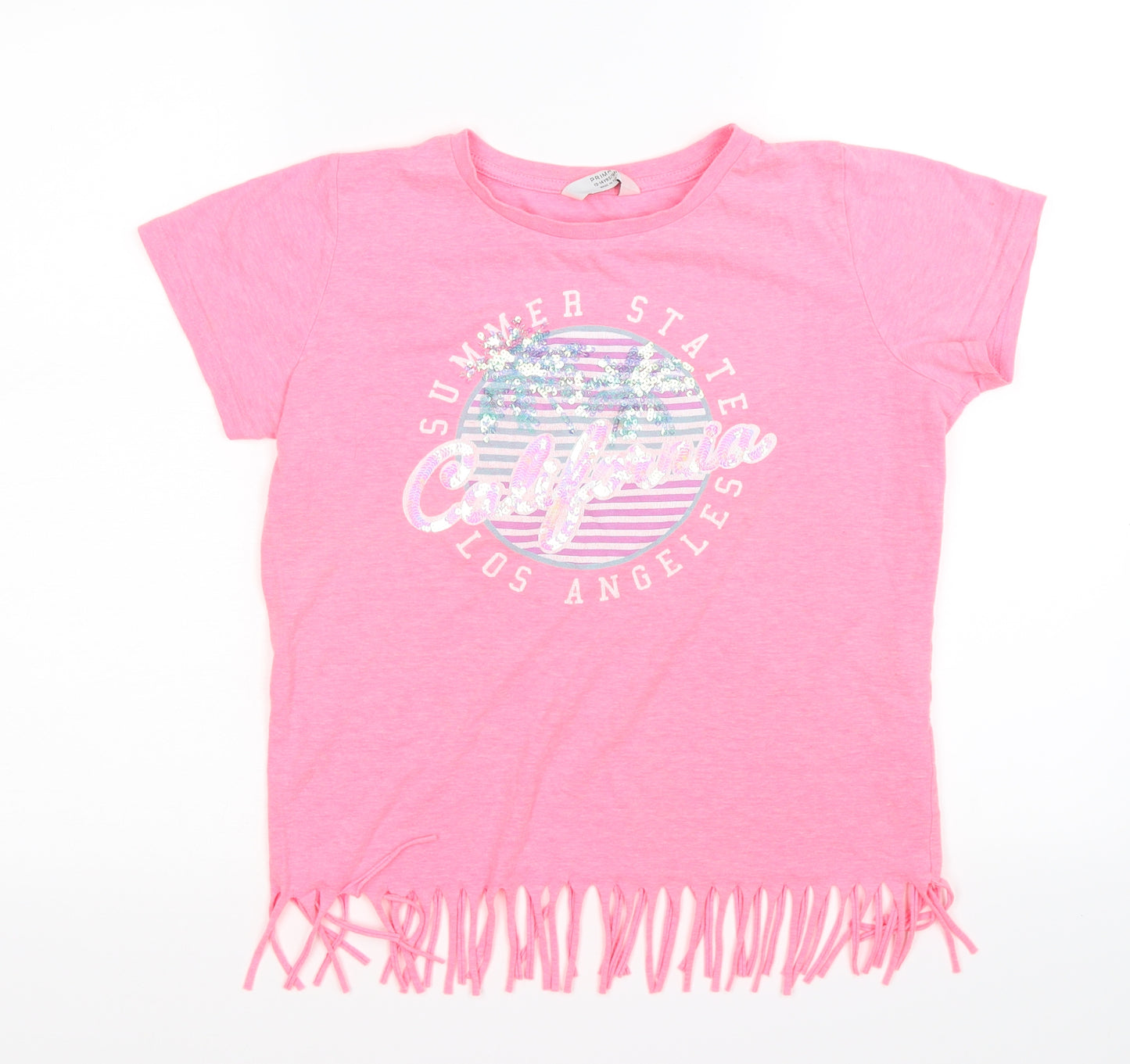 Primark Girls Pink   Basic T-Shirt Size 13-14 Years  - california