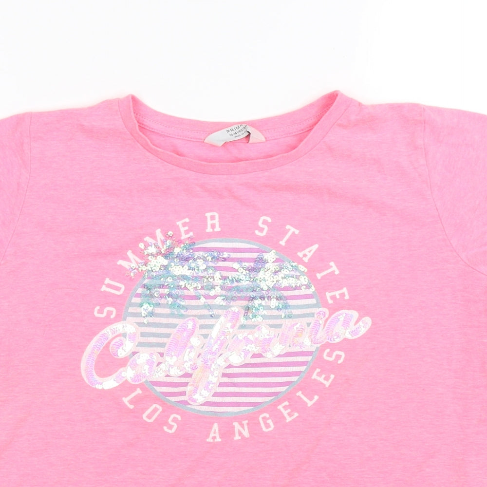 Primark Girls Pink   Basic T-Shirt Size 13-14 Years  - california