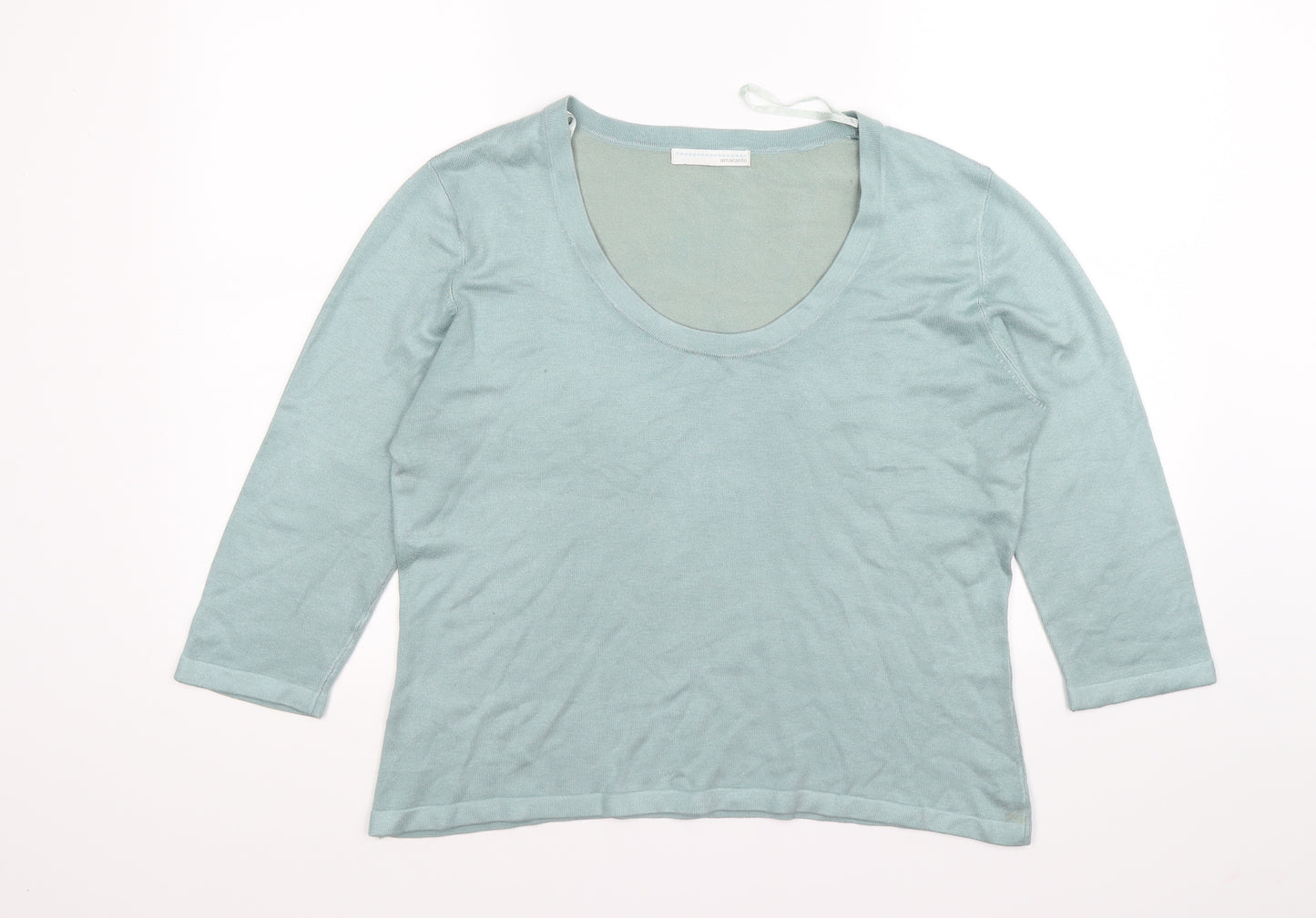 AMARANTO Womens Blue  Knit Pullover Jumper Size 18