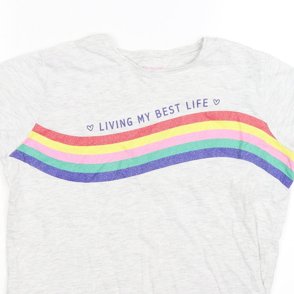 Primark Girls Grey   Basic T-Shirt Size 14-15 Years  - living my best life