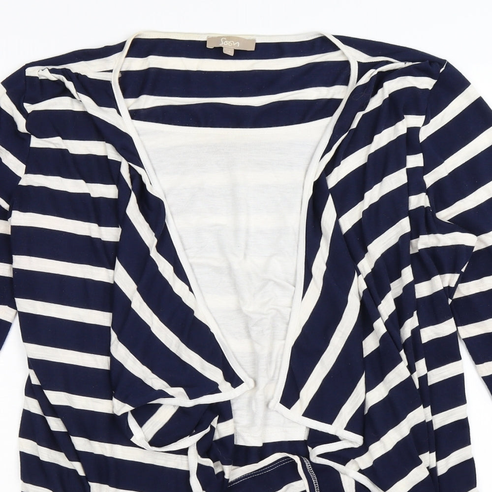 Soon Womens Blue Striped  Tunic T-Shirt Size 16  - 2 in 1