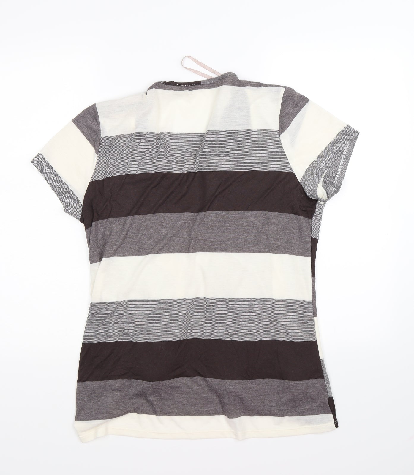 Soon Womens Brown Striped  Tunic T-Shirt Size 18  - 2 in 1