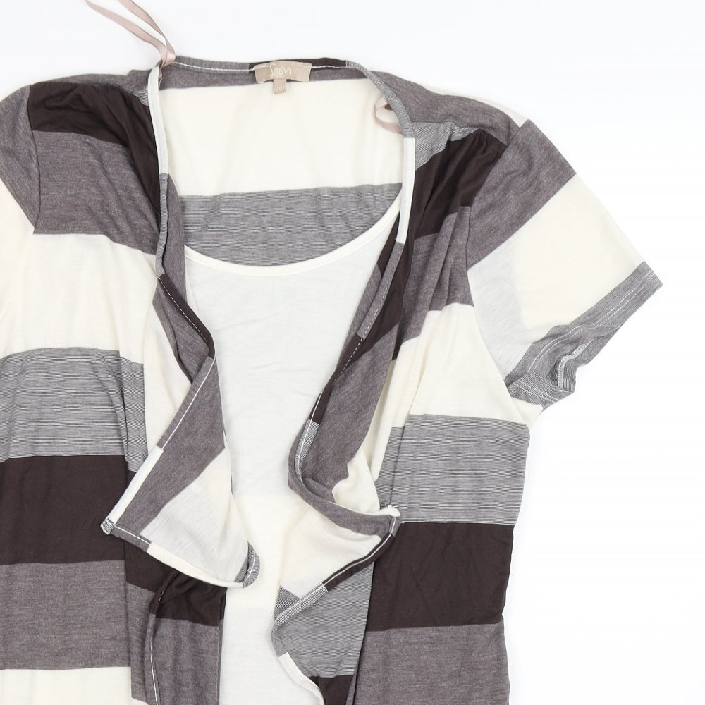 Soon Womens Brown Striped  Tunic T-Shirt Size 18  - 2 in 1