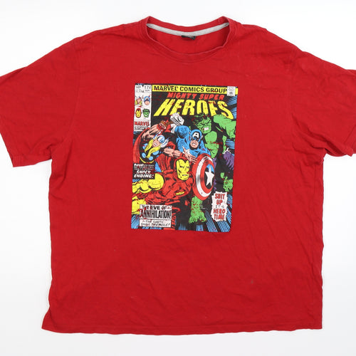George Mens Red  Jersey  T-Shirt Size XL  - marvel comics