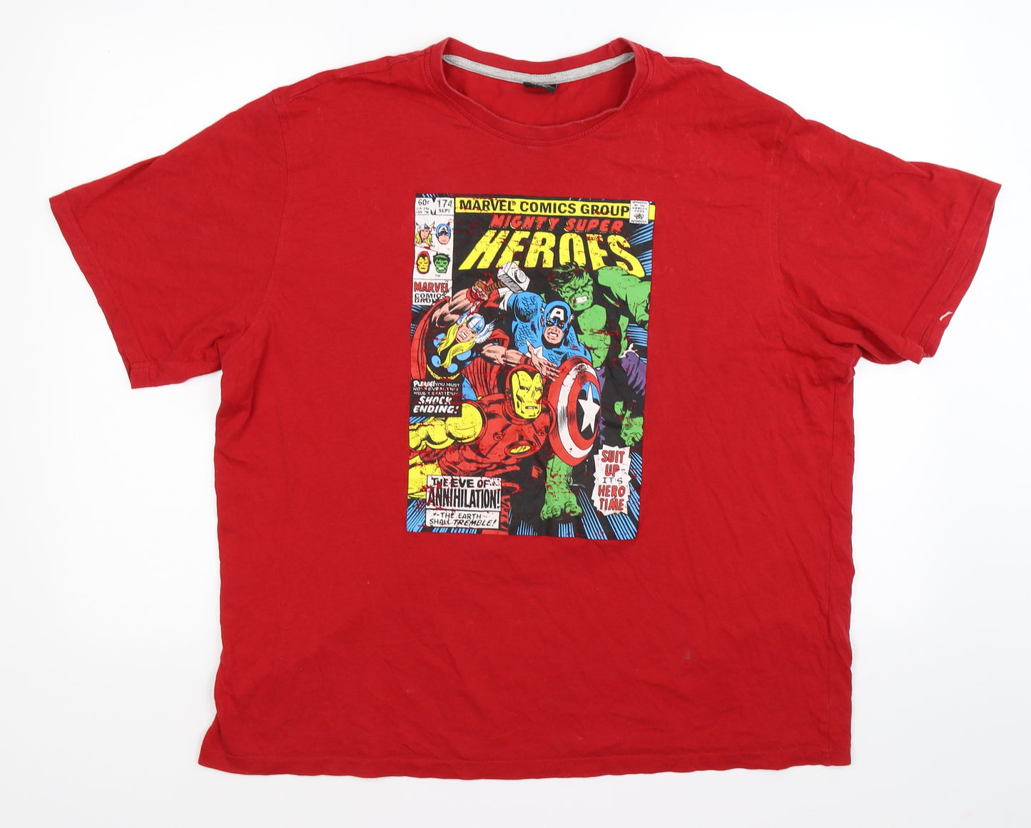 George Mens Red  Jersey  T-Shirt Size XL  - marvel comics
