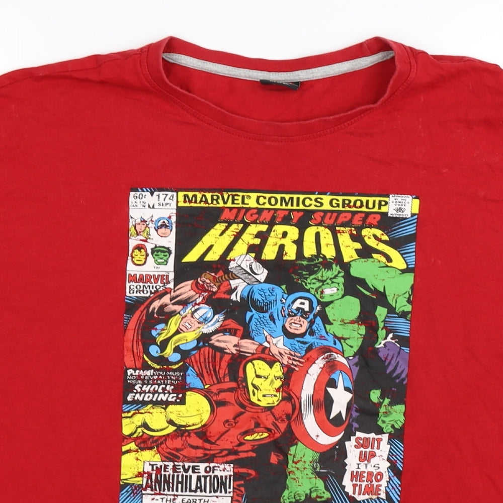 George Mens Red  Jersey  T-Shirt Size XL  - marvel comics