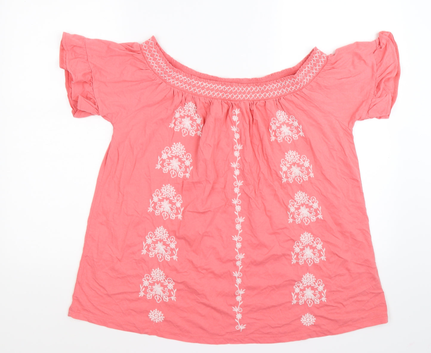 George Womens Pink Floral  Tunic T-Shirt Size 16