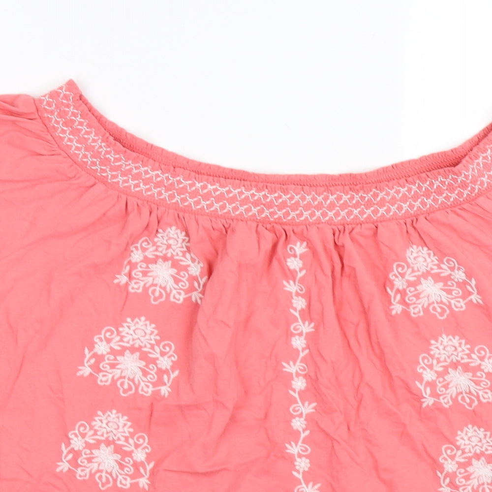 George Womens Pink Floral  Tunic T-Shirt Size 16