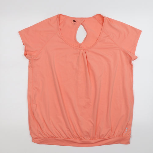 TU Womens Orange   Basic T-Shirt Size L