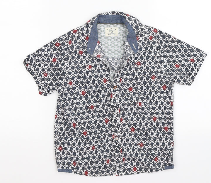 NEXT Boys Blue Geometric  Basic Button-Up Size 4 Years