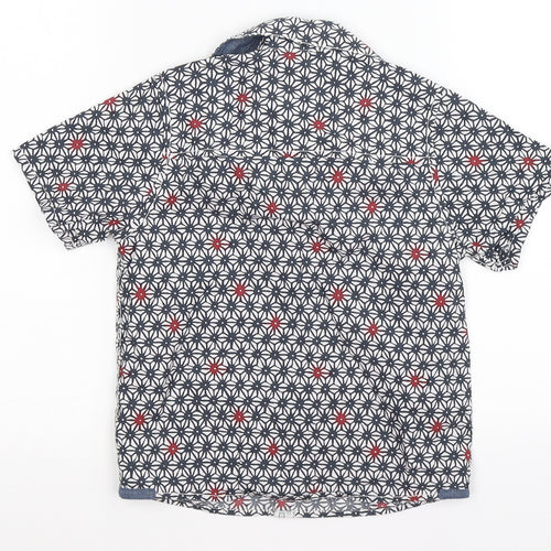 NEXT Boys Blue Geometric  Basic Button-Up Size 4 Years