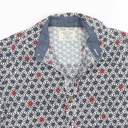 NEXT Boys Blue Geometric  Basic Button-Up Size 4 Years