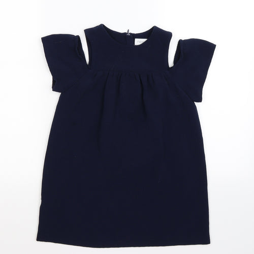 NEXT Girls Blue   T-Shirt Dress  Size 5 Years  - cold shoudler