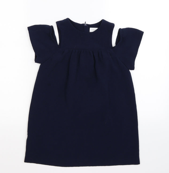 NEXT Girls Blue   T-Shirt Dress  Size 5 Years  - cold shoudler