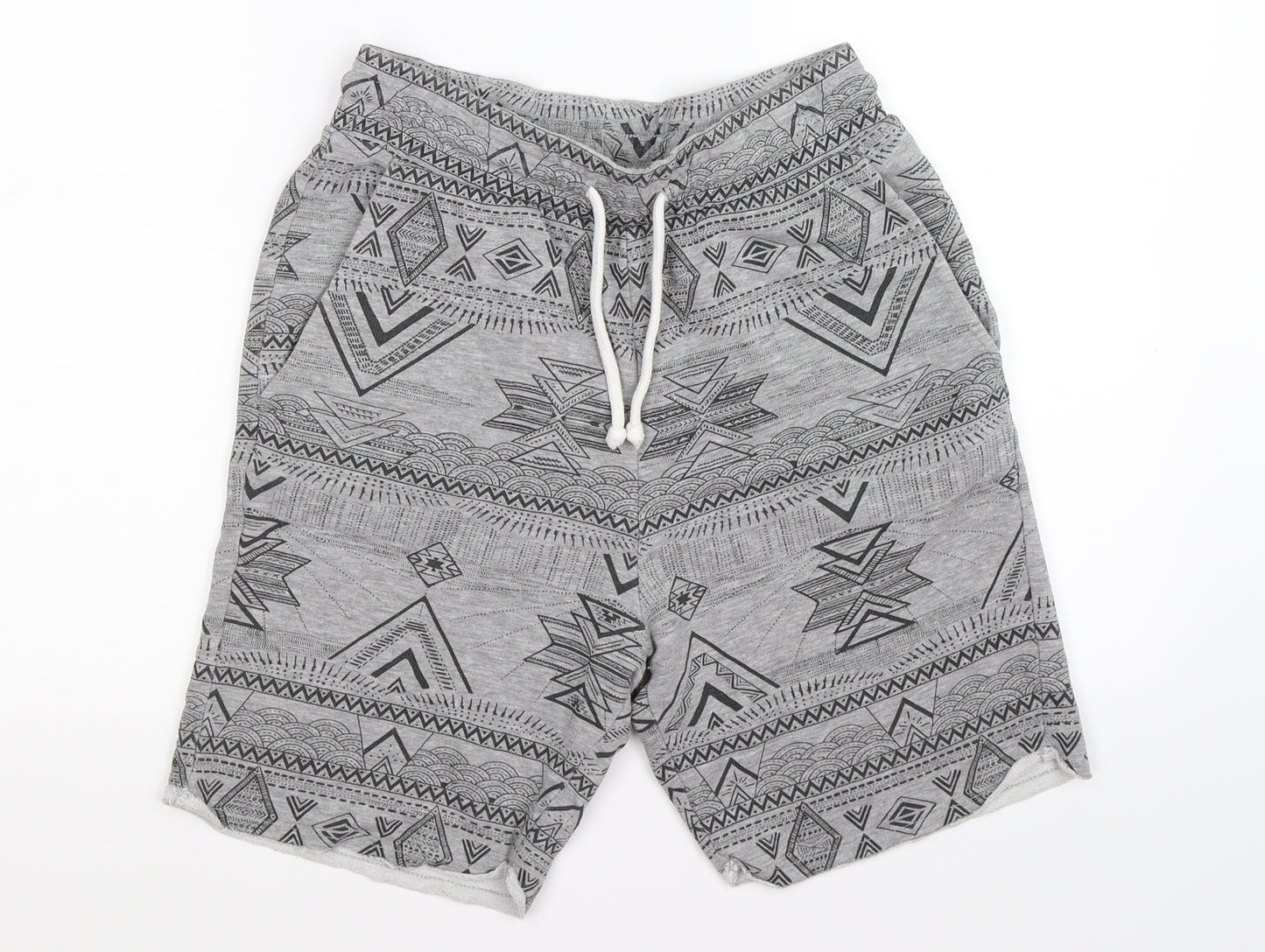 H&M Mens Grey Geometric  Sweat Shorts Size S