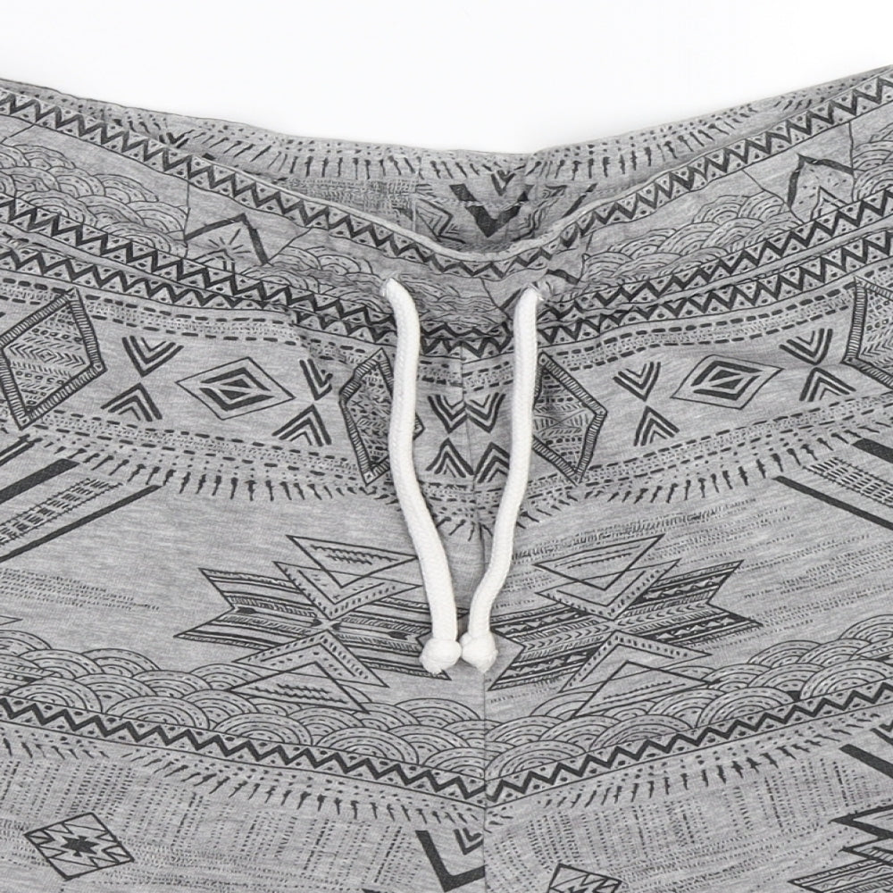 H&M Mens Grey Geometric  Sweat Shorts Size S