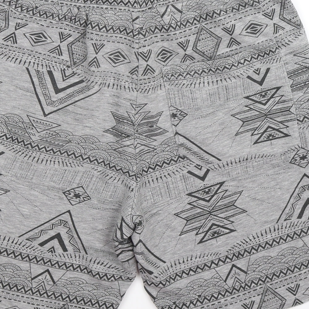 H&M Mens Grey Geometric  Sweat Shorts Size S