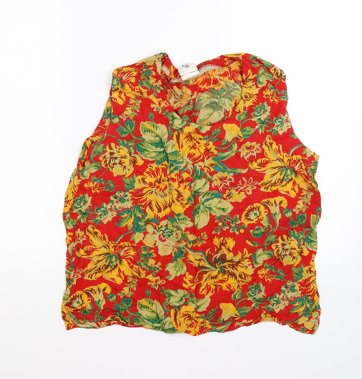 George Womens Red Floral  Tunic Tank Size 14