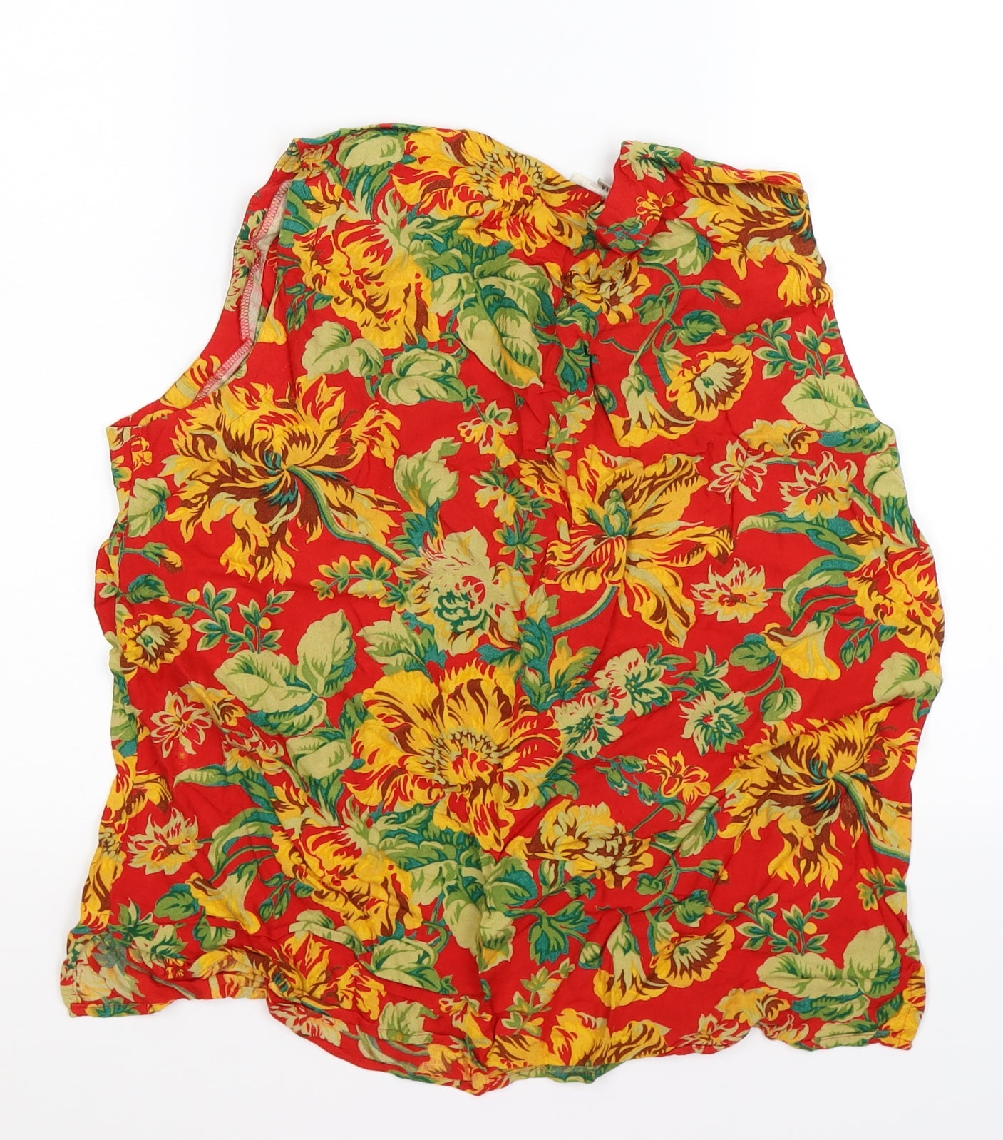 George Womens Red Floral  Tunic Tank Size 14