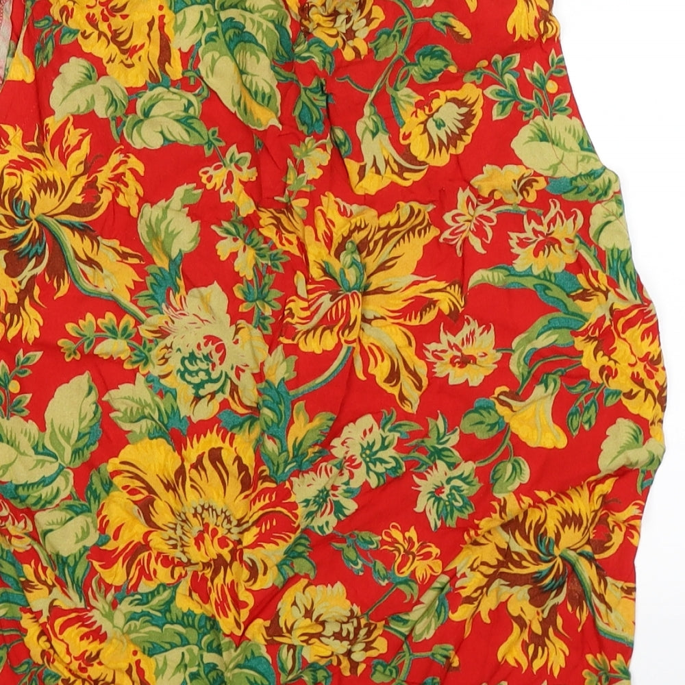 George Womens Red Floral  Tunic Tank Size 14