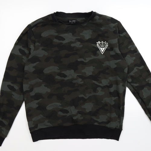 Twisted Soul Mens Green Camouflage  Pullover Sweatshirt Size XL