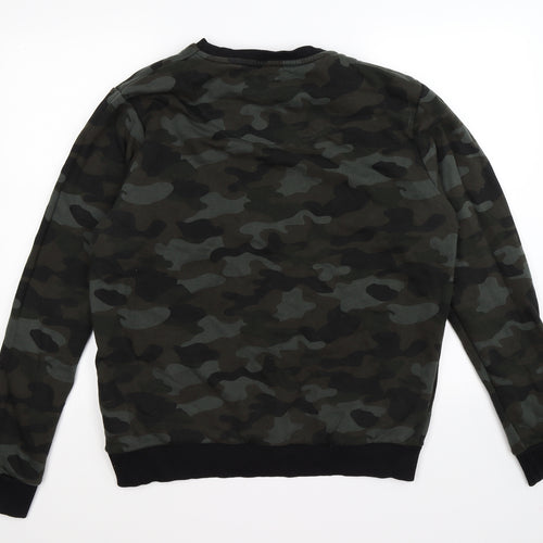 Twisted Soul Mens Green Camouflage  Pullover Sweatshirt Size XL