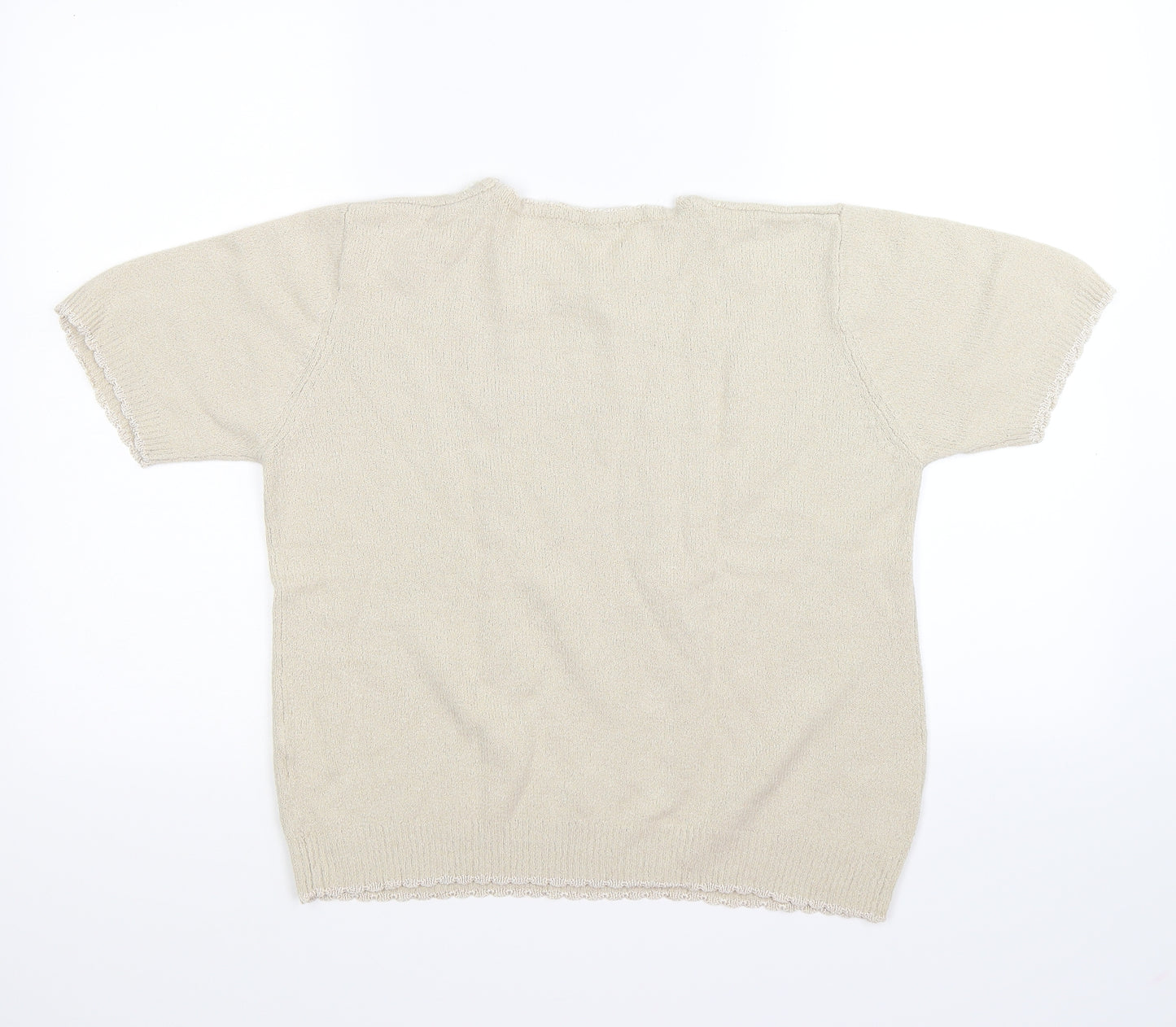 berketex Womens Beige Floral Knit Pullover Jumper Size 14