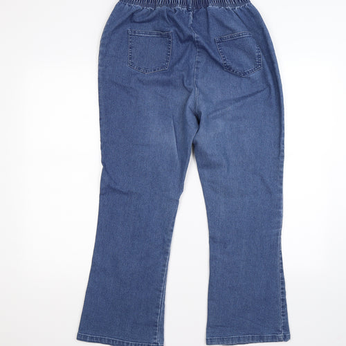 Simply Be Womens Blue  Denim Jegging Leggings Size 16 L26 in - bootcut