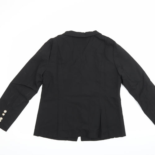 Preworn Womens Black Batik  Jacket Suit Jacket Size XL