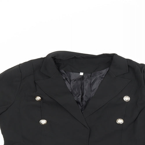 Preworn Womens Black Batik  Jacket Suit Jacket Size XL