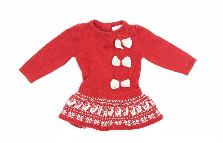 Maggie & Zoe Red Jumper Dress Size 3-6 Months