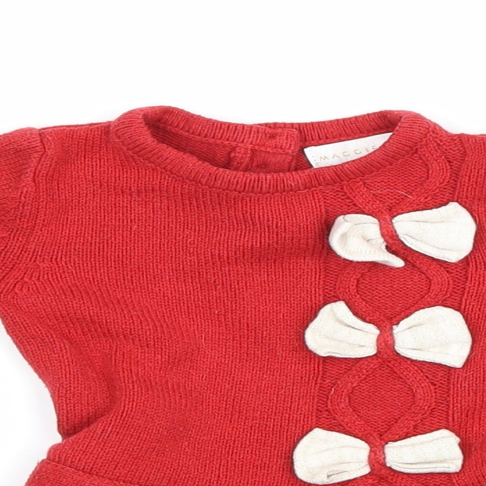 Maggie & Zoe  Red   Jumper Dress  Size 3-6 Months