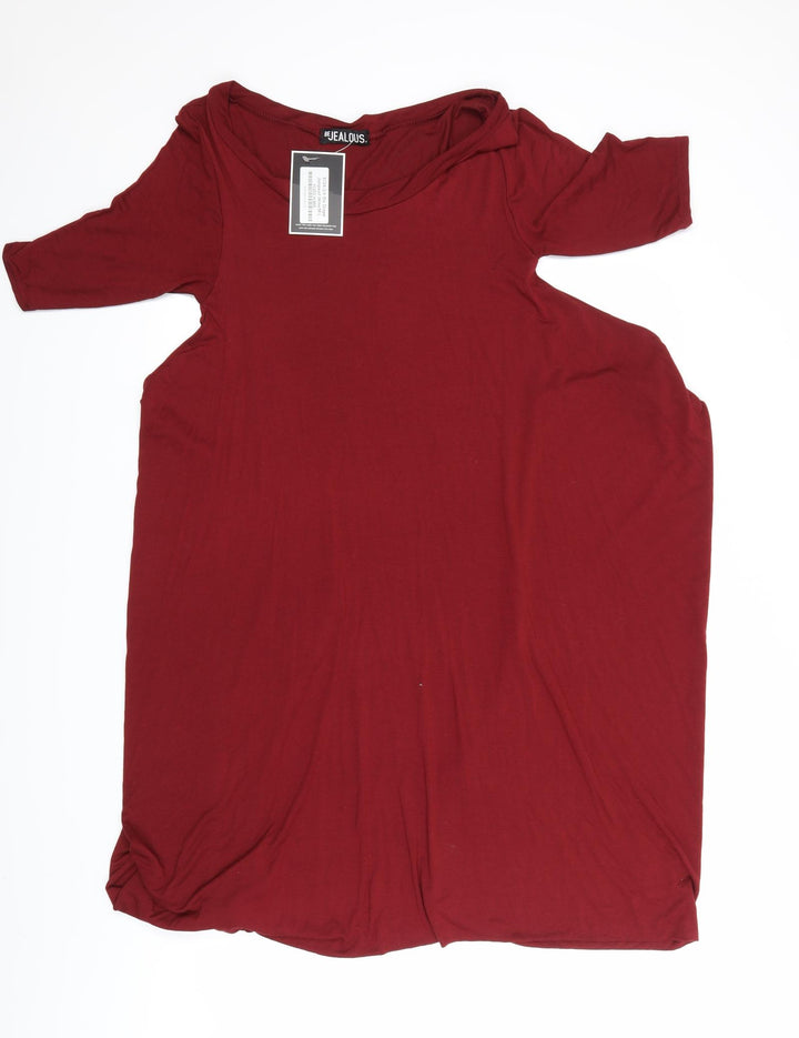 Be Jealous Womens Red Jumpsuit One-Piece