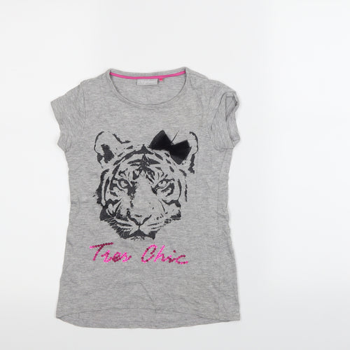 I love girls wear Girls Grey   Basic T-Shirt Size 7 Years
