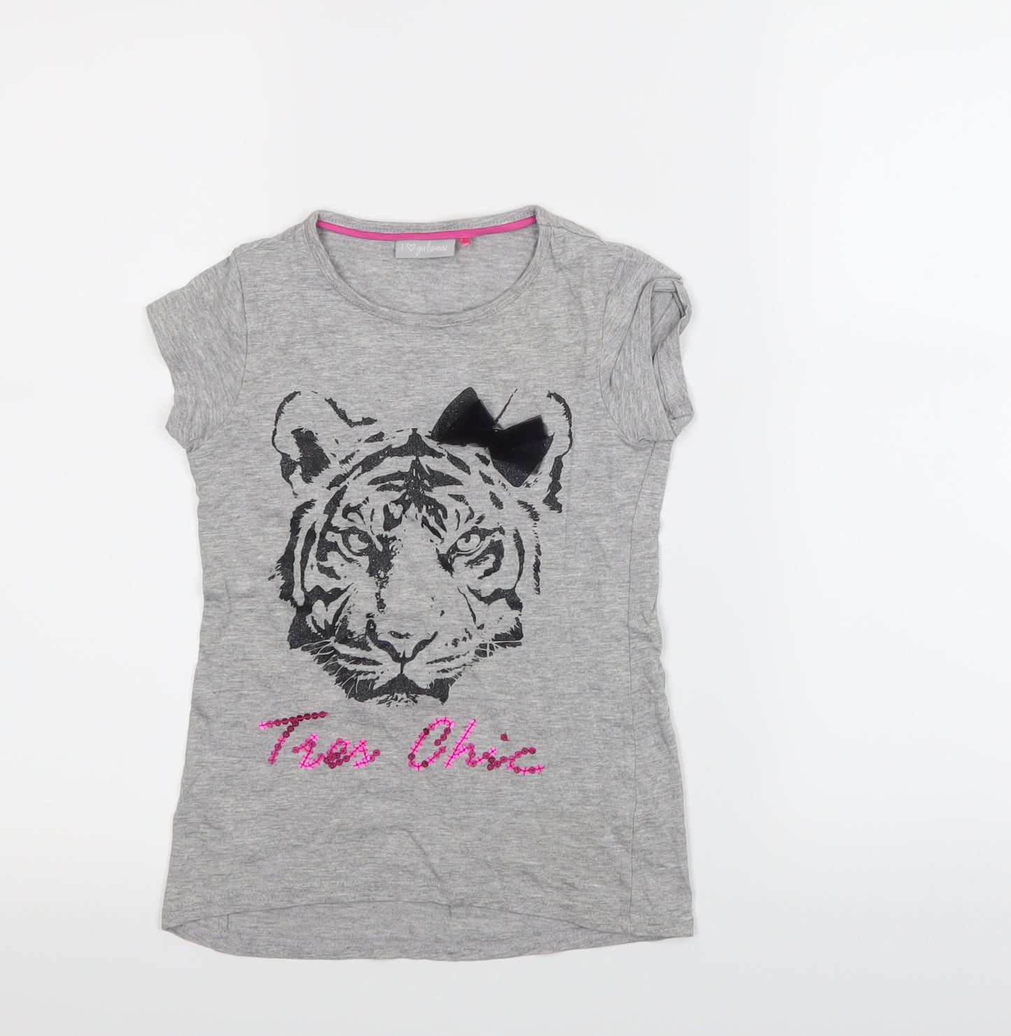 I love girls wear Girls Grey   Basic T-Shirt Size 7 Years