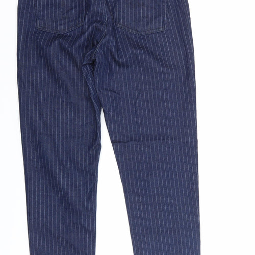 Topshop Womens Blue Striped  Mom Jeans  L32 in