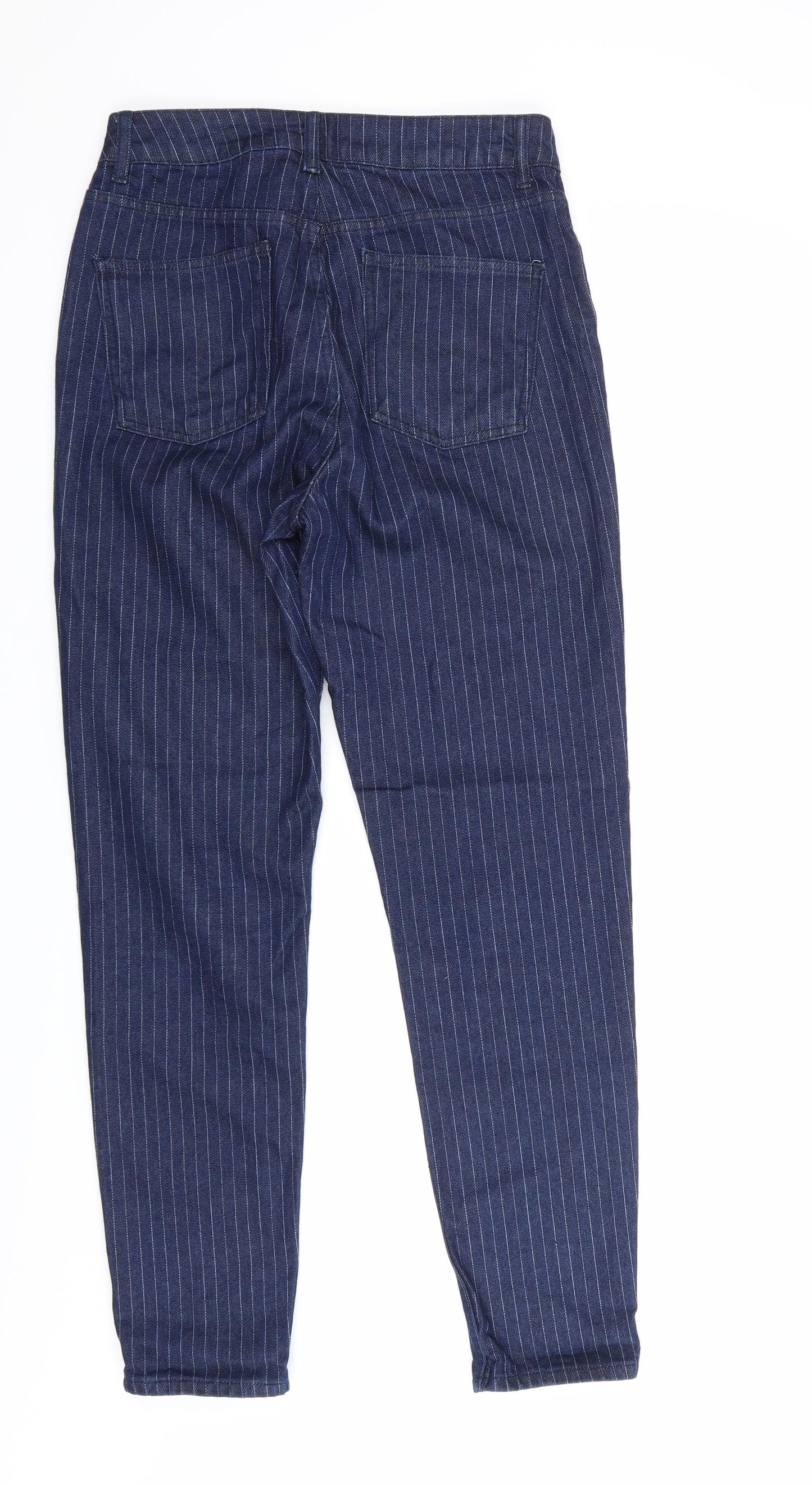 Topshop Womens Blue Striped  Mom Jeans  L32 in